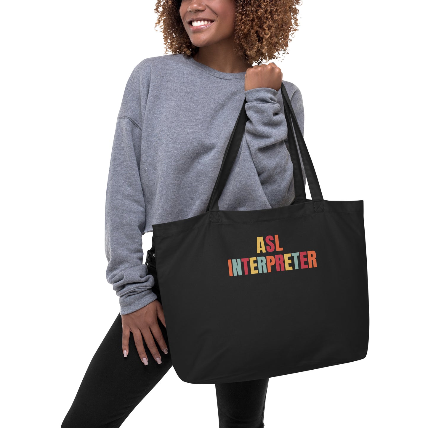 Sign Language Interpreter Large Organic Tote Bag