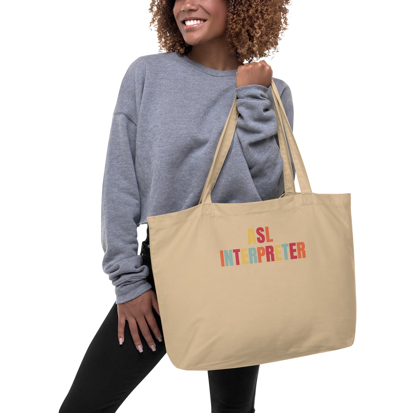 Sign Language Interpreter Large Organic Tote Bag