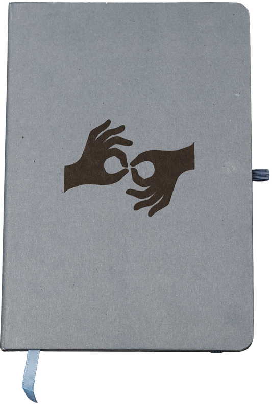 5.8" x 8.3" Blue Recycled Milk Carton Notebook for Sign Language Interpreters