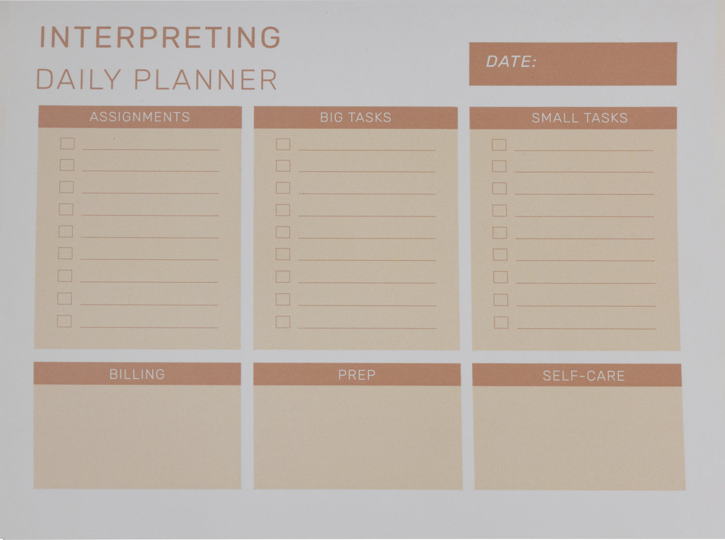 Interpreting Daily Planner Notepad 11" x 8.5" for Interpreters